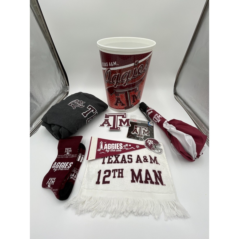 Texas A&M Aggies Lot - Champion L Sweatpants Umbrella Socks Towel Decals Cup